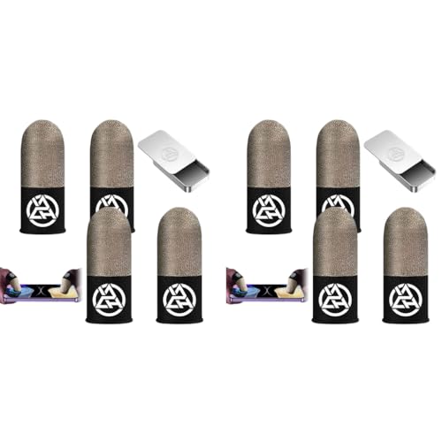 ZORBES® 8PCS Gaming Finger Sleeves High Sensitivity Silver Fiber for Mobile Game Pubg Cod Freefire Fortnite ZORBES® 8PCS Gaming Finger Sleeves High Sensitivity Silver Fiber for Mobile Game Pubg Cod Freefire Fortnite